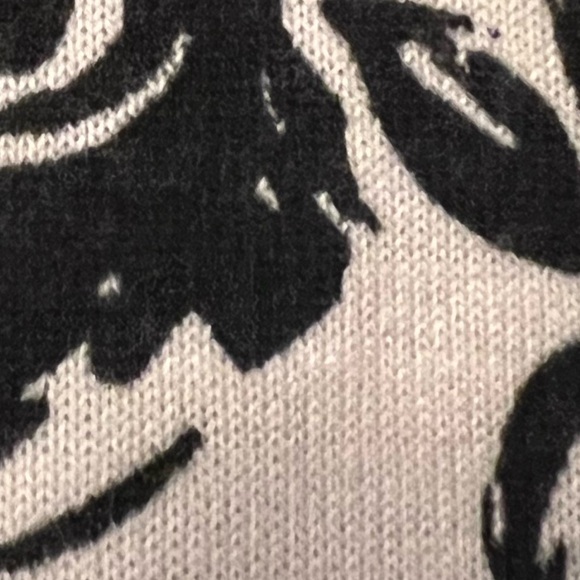 Cathy Daniels Winter White with Black Roses Knit Sweater - Picture 9 of 16